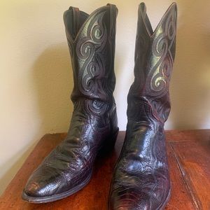 Pair of Men’s Dan Post Ostrich Cowboy Boots EUC